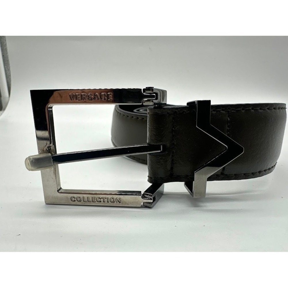 Versace Collection Mens‎ Dark Brown Leather Belt Size 38 95/110 Made in Italy